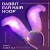 Uranian Light Up Bunny Ears Headbands White Rabbit Ears Hair Band Led Bunny Headband Flashing Furry Ears Headwear Cosplay Party Costume Hair Accessories for Women and Girls