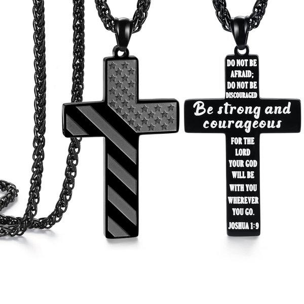 SAM & LORI Easter Basket Stuffers for Teens Confirmation Gifts for Teenage Boys 10 Year Old Boy Cross Necklace Chain Son Birthday Cool Boyfriend Men Anniversary Christmas Stocking Valentines Day