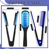 CHENGU Hair Straightening Comb, 2 Pcs Boar Bristles Clamp Double Sided Brush & V Shaped Styling Hair Comb, for Straightening Knotty Unkempt Hair (Blue, Black)