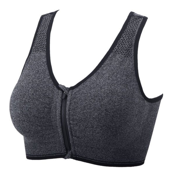 YEYELE Medium Support and Removable Pad Tank Top Racerback Post Surgery Sports Bras for Women Dark Gray