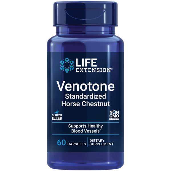 Life Extension Venotone – Standardized Horse Chestnut – Promotes Healthy Fluid Balance – Gluten-Free, Non-GMO – 60 Capsules