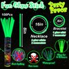 ILHSTY 100 pk 8'' Green Glow Sticks Glow Necklaces In The Dark Party Favors Supplies Bright GlowSticks Bulk for Birthday Easter Valentine Mardi Gras Christmas St. Patrick Halloween Party (Green*100)