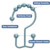 Titanker Shower Curtain Hooks Rings, Rust-Resistant Metal Double Glide Shower Hooks for Bathroom Shower Rods Curtains, Set of 12 Hooks - Lightcyan