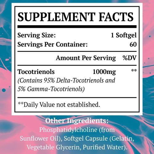Liposomal Tocotrienols Supplement 1000mg – 60 Softgels1