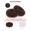 Asltw 30 Pieces Hair Bun Shaper Set, Donut Bun Maker, Hair Ring Style Bun Maker Set for Making DIY Hair Styles, Sock buns Black Magic Hair Twist Styling Accessories for Girls or Women (Brown)