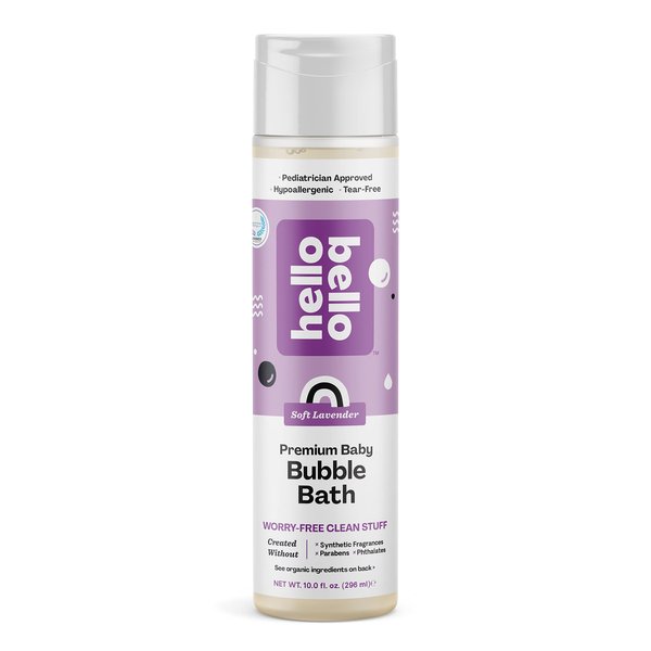 Hello Bello Bubble Bath - Gentle Hypoallergenic Tear-Free Formula for Babies and Kids - Vegan and Cruelty-Free - Soft Lavender Scented - 10 fl oz