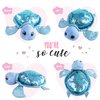 Athoinsu 12'' Blue Turtle Stuffed Animal Soft Plush Toy Pillow with Reversible Glitter Sequins Sparkle Birthday Children's Day Valentine's Day for Kids Boys Girls Toddlers