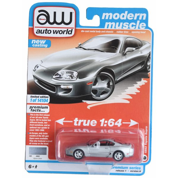 Auto World 1993 Toyota Supra, Modern Muscle [Alpine Silver] Release 1