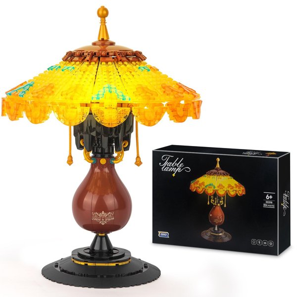 Vziimo Ideas Table Lamp Mini Building Block Set, Creative Retro-Style Table Lamp Model, Collection Home Décor Birthday for Adults and Kids 8+ (804 Pieces)