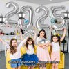 HiParty Silver 2025 Balloon Numbers, Happy New Year Balloons, Happy New Year Decorations, 40inch 2025 Balloons Silver for New Years Eve Party Supplies 2025, Happy New Year Banner, NYE Decorations