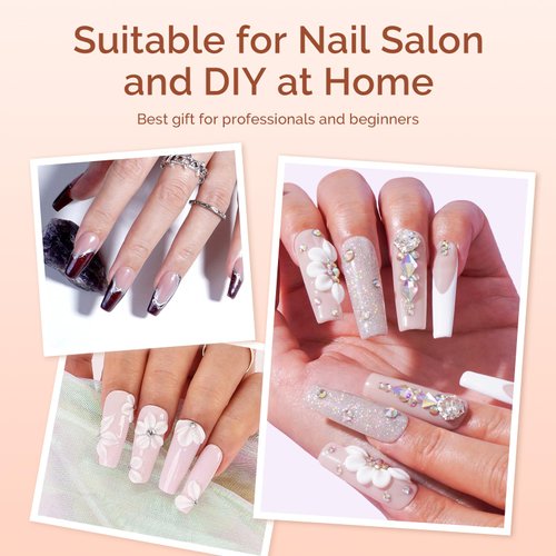 MelodySusie 3Pcs Acrylic Nail Brush Set, Size 8/10/14 Professional Pen for Acrylic Application Acrylic Powder Nail Art Extension and 3D Nail Carving for DIY Home Salon Nail Art Manicure Tool