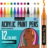 ARTISTRO 12 Acrylic Paint Pens for Fabric, Canvas, Rock, Glass, Wood - 3mm Medium Tip Paint Markers-Ideal Art Supplies for Adults and Kids