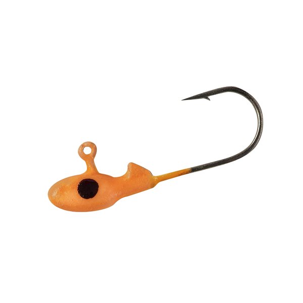 Bobby Garland Crappie Pro Mo' Glo Glow-in-the-Dark Jig Heads for Soft Plastic Crappie Fishing Baits, Accessories for Freshwater Fishing, Pack of 10, Orange Glo, 1/16 oz