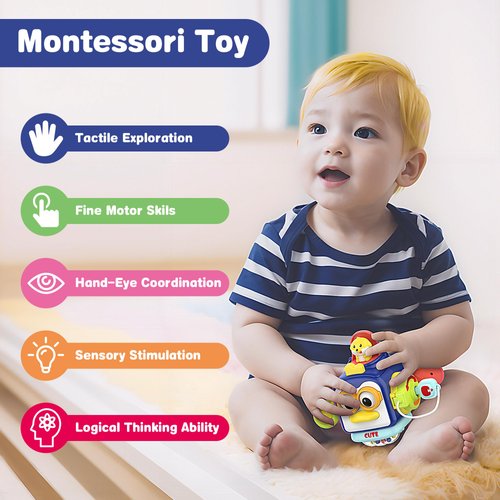 SOONYANG Qddium Activity Cube Montessori Toys, Activity Cube Toys for 1 Year Old Boy, Learning Toys for Toddlers 1-3, One Year Old Boy Birthday Gift, 1st Birthday Gifts, Travel Toys, Educational Toys