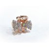 Generic Small mini rose gold bow shaped hair claw clip with crystals