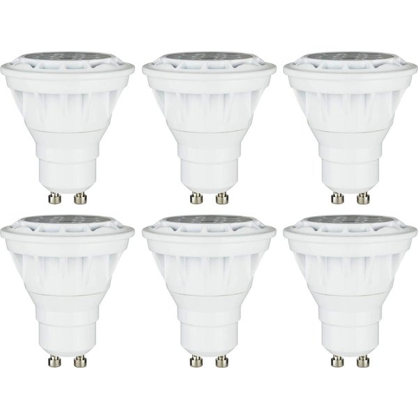 Sunlite 40360 LED MR16 Reflector Spotlight Bulb, 7 Watts (50W Halogen Bulb Replacement) 120 Volt, 550 Lumen, 35° Flood Beam, GU10 Base, Dimmable, ETL Listed, 2700K Warm White, 6 Count