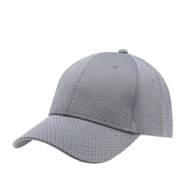 Plain Pro Cool Mesh Low Profile Structured Adjustable Baseball Cap (Gray)