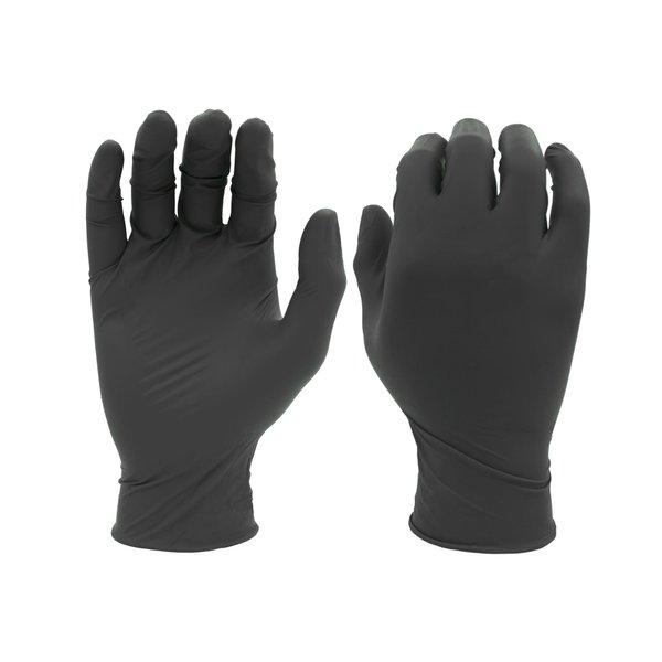 SHOWA 6112PF Biodegradable Nitrile Powder-Free Disposable Safety Glove, Food Safe, 4 mil Thick, 9.5" Length, Medium (1 Box of 100 Gloves), Black