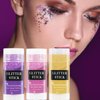 MEICOLY Pink Body Glitter Stick,Waterproof Mermaid Face Glitter Gel,Chunky Glitter for Face/Body/Hair/Eyes/Lip,Holographic Sequins Paint,Sparkling Face Glitter Makeup Body Glitter for Women