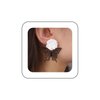 Sttiafay Vintage Black Butterfly Flower Drop Earrings Acrylic Flower Earrings White Flower Studs Earrings Black Hollow Butterfly Earrings Jewelry for Women and Girls