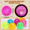 9 Pack Light up Spike Rubber Ball,Blinking Spiky Bouncy Ball 2.55inch,Flashing Light up LED Spiky Balls,Glow in The Dark Spiky Sensory Stress Balls for Kids Teens Adults Stress Relief Party Favors