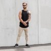 ZUEVI Men's Muscular Cut Open Sides Bodybuilding Tank Top Gym Workout Stringer T-Shirt Pack of 3(Black&White&Gray-L-M)