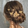 BARTOSI Butterfly Hair Clips Gold Bridal Hair Pins Bride Wedding Hair Pieces Hair Accessories for Women and Girls (Pack of 5)