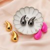 24K Gold Teardrop Earrings for Women Chunky Gold Plated Waterdrop Earrings Trendy Jewelry for Women