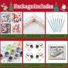 xackcme 4 Pack Christmas Paint by Number for Kids with Wooden Frame-Paint by Numbers for Kids Xmas Ages 4-8-12,Easy Gnome Snowmen Owl DIY Acrylic Oil Painting Kits for Home Wall Decor(8X8inch)