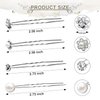 40 Pieces Pearl Hair Pins Wedding Bridal Hair Pins Rhinestone Flower Hair Pins U Shaped Hair Crystal Pins Metal Silver Pearl Bobby Pins Hair Jewelry Accessories for Brides Bridesmaids Thick Long Hair