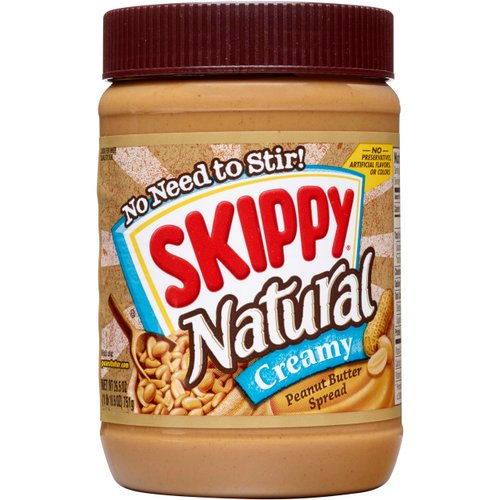 SKIPPY Natural Creamy Peanut Butter Spread, 7 g Protein Per Serving, 26.5 Ounce