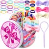 YGDZ Hair Accessories for Girls, Hair Ties for Little Girls, Elastic Baby Hair Ties, Rubber Bands for Hair, Bow Hair Clips, Kids Hair Ties, Small Hair Bands for Thin Hair, Toddler Hair Accessories