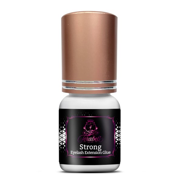 Strong Eyelash Extension Glue - Forabeli 5ml / 2-3 Sec Drying time/Retention – 6 Weeks/Maximum Bonding Power/Black Adhesive for Semi-Permanent Extensions/Beginner Lash Glue/Professional Lash Supplies