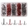 130pcs Fishing Treble Hooks Kit for Saltwater Freshwater, High Carbon Steel Barbed Treble Hooks Strong Sharp Round Bend Triple Fishing Hooks for Catfish Bass Trout Hard Baits Lures