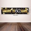60th Birthday Banner Decorations for Men Women Happy 60th Birthday Banner Cheers to 60 Years Birthday Party Supplies Black Gold Backdrop for 60th Birthday Decor (70.9 x 15.7 Inch)
