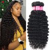 Deep Wave Bundles Human Hair 24 26 28 Inch 12A Brazilian 100% Unprocessed Virgin Human Hair Bundles Wet and Wavy Human Hair Weave Bundles 3 Bundles Natural Black Color Human Hair Extensions
