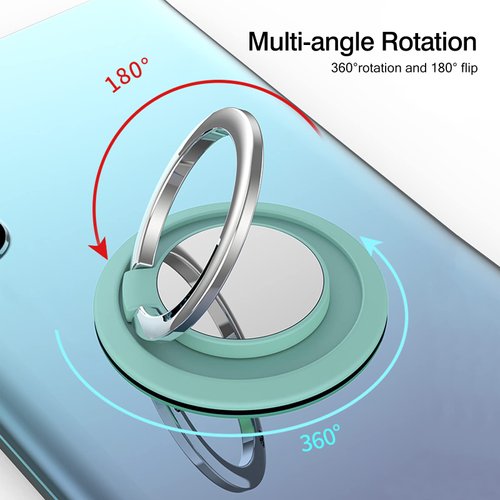 [2 Pack] Round Sparkling Cell Phone Ring Holder Stand,360 Degree Rotation and 180 Degree Adjustable Finger Ring Kickstand with Polished MetalPhone Grip (Blue)