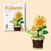 ALITTDRE Flowers Building Blocks Sets, Office Home Decor Bonsai, Micro Flower Toys Building Set, Gifts for Mothers, Valentines, Birthdays, Adult & Kid (Sunflowers)