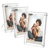AITEE 4x6 Acrylic Picture Frames 3 Pack, Clear Picture Frames with Stand, Magnetic Frame Acrylic Lucite Frameless Transparent Cubes Floating Gift for Home Office Desktop Display Horizontally or