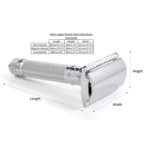 Edwin Jagger Double Edge Safety Razor, Ivory Rubber Coated, Short Handle, 5 count