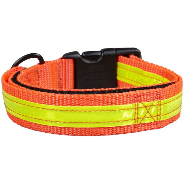 Co-Leash All-in-One Collar & Leash Night Lite - Orange - 21-24 inch