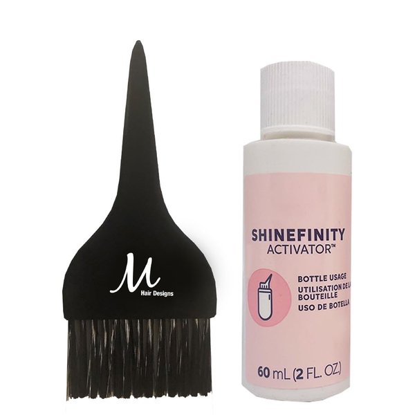 Shinefinity Activator 2% for Bottle Usage | Shinefinity Hair Color Developer 2 Fl Oz and M Hair Designs Tint Brush (Bundle)