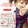 TopFunny Temporary Tattoos for Kids Christmas Makeup, 228Pcs Cartoon Tattoos (30 Sheets) Waterproof Fake Tattoo Body Art Stickers Children Party Decoration Supplies Gifts Favors Girls Boys Christmas