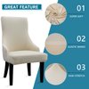 Liykimt Stretch Wingback Side Chair Slipcover-Accent Chair Cover Slipcover with Arm,Washable Upholstered Arm Dining Chair with Nailed Trim Protector for Dining Living Room Set of 2,Beige
