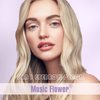 Music Flower Eyebrow Pencil,Portable 3 in 1 Eyebrow Shaping Enhancing Kit with Brow Trimmer & Brow Brush + Replaceable Brow Refills (Dark Brown)