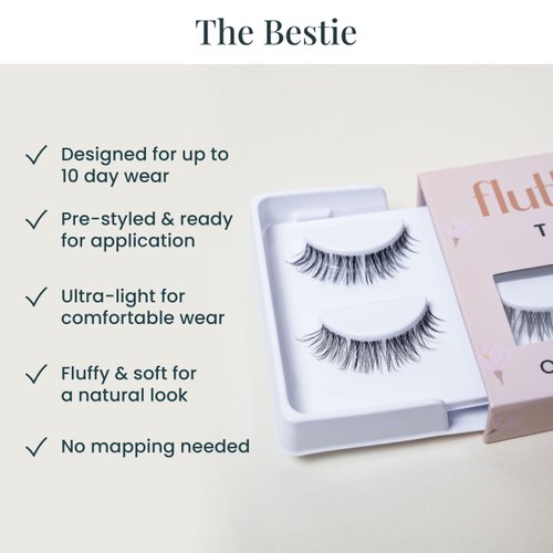 FlutterHabit The Bestie Lashes, DIY Lash Extensions [Up to 10 Day Wear], Natural & Subtle Cat-Eyed Cluster Lashes, Salon Quality Eyelashes Extensions, Natural Lashes, No Lash Glue Included