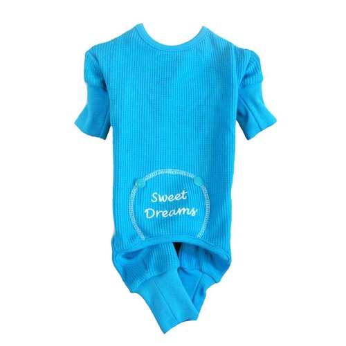 Sweet Dreams Thermal Pajamas for Dogs (Blue, XS (10-13 girth; 7-10 neck))