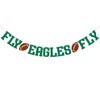 Fly Eagles Fly Banner - Football Birthday Decorations, Game Day Party Decorations, Go Eagles Banner, Eagles Party Decoration Supplies Green Glitter