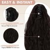 FELENDY Ponytail Extension Claw 18" Curly Wavy Fluffy Hair Extensions Ponytail Clip in Long Pony Tails Synthetic Hairpiece for Women Dark Brown