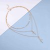YienDoo Boho Layered Necklace Choker Vintage Gold Rose Cross Pendant Necklaces Statement Multi Layer Cross Necklace Rose Flower Pendant Necklace Chain Jewelry for Women
